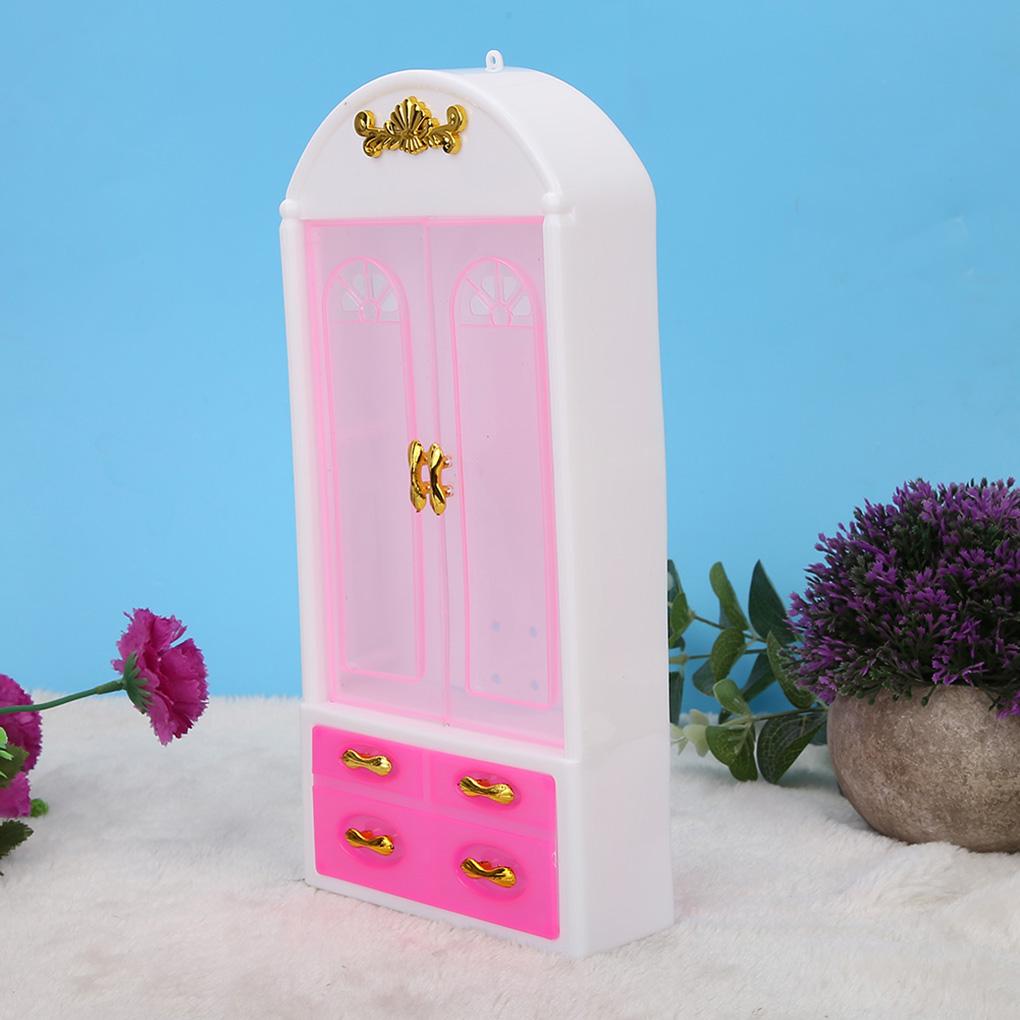 Bomcomi Dollhouse Wardrobe Plastic Cabinet Bedroom Miniature Furniture Doll House Accessories Girls Toys Bomcomi Dollhouse Wardrobe Plastic Cabinet Bedroom Miniature Furniture Doll House Accessories Girls Toys