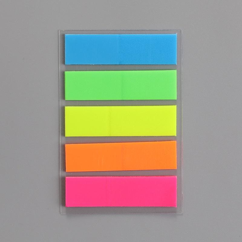 [July] Simple and Stylish Solid Color Memo Paper, Cute and Portable Index Sticker, Fluorescent Color Transparent Indicator Sticker