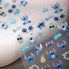 Cyansea Blue Starry Baby Stitch Nail Art Stickers - Cute Embossed Cartoon DIY Decor