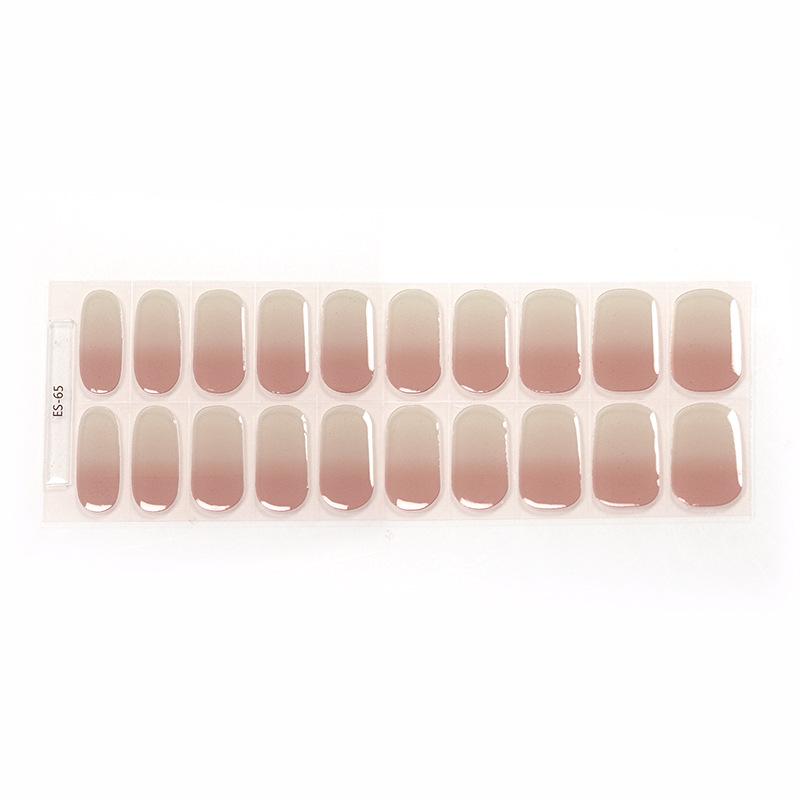 ES65 Adesivos de Unha em Gel UV Semi-Curado - 20 Dedos Design Simples