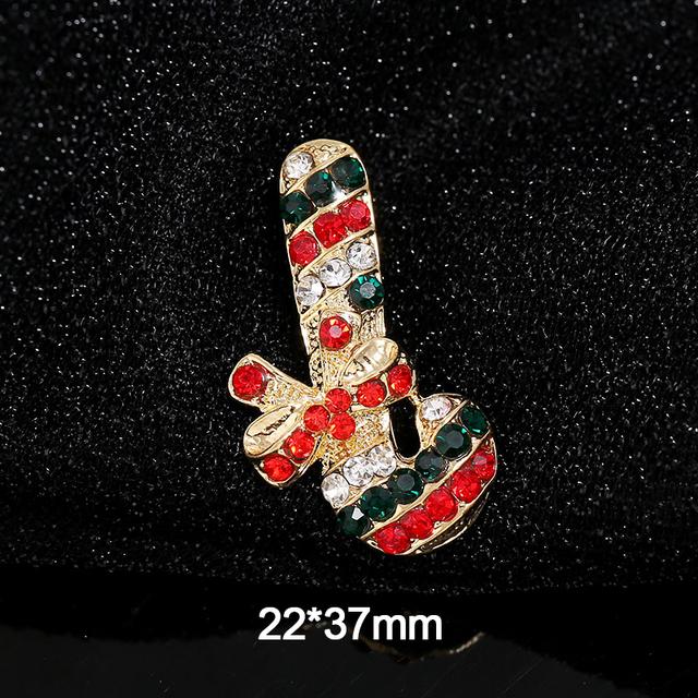 Broches de Noël Mode Chapeau de Père Noël Gants Cloches Strass Émail Broche Épingles Badges Cadeaux de Nouvel An Bijoux