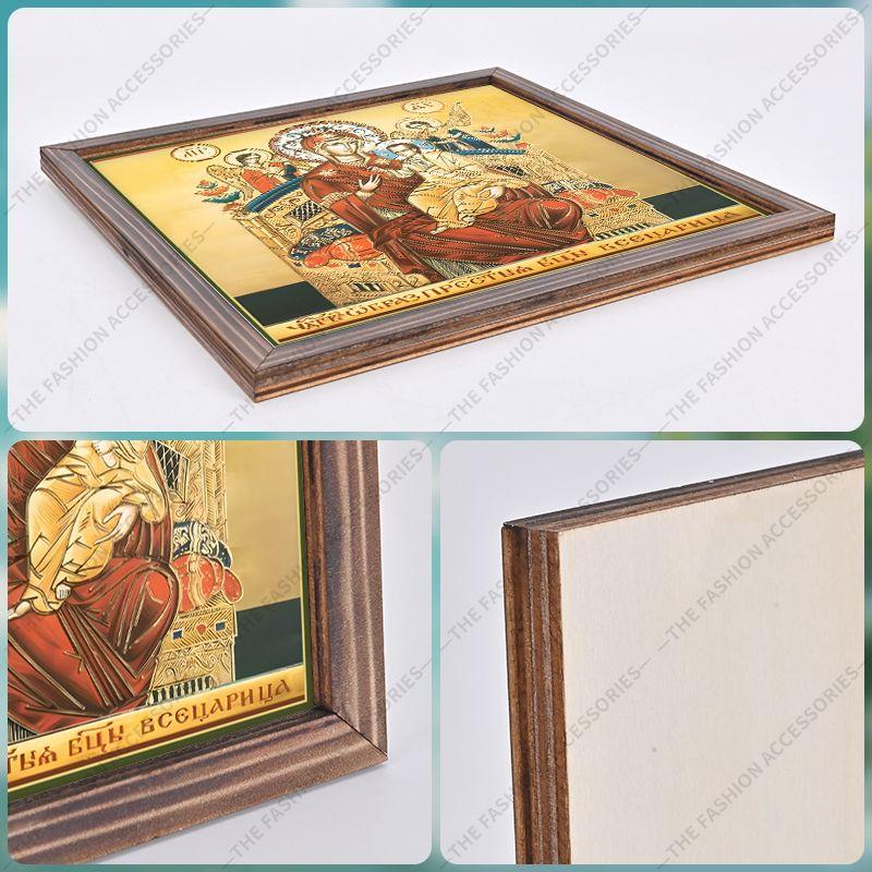 Dekorative Malerei orthodoxer Ikonen, Geweihte Ikone "Die Zarin", Malerei auf Fotorahmen, Christliche Wandkunst, 20cm*20cm, Spirituelles Dekorgeschenk