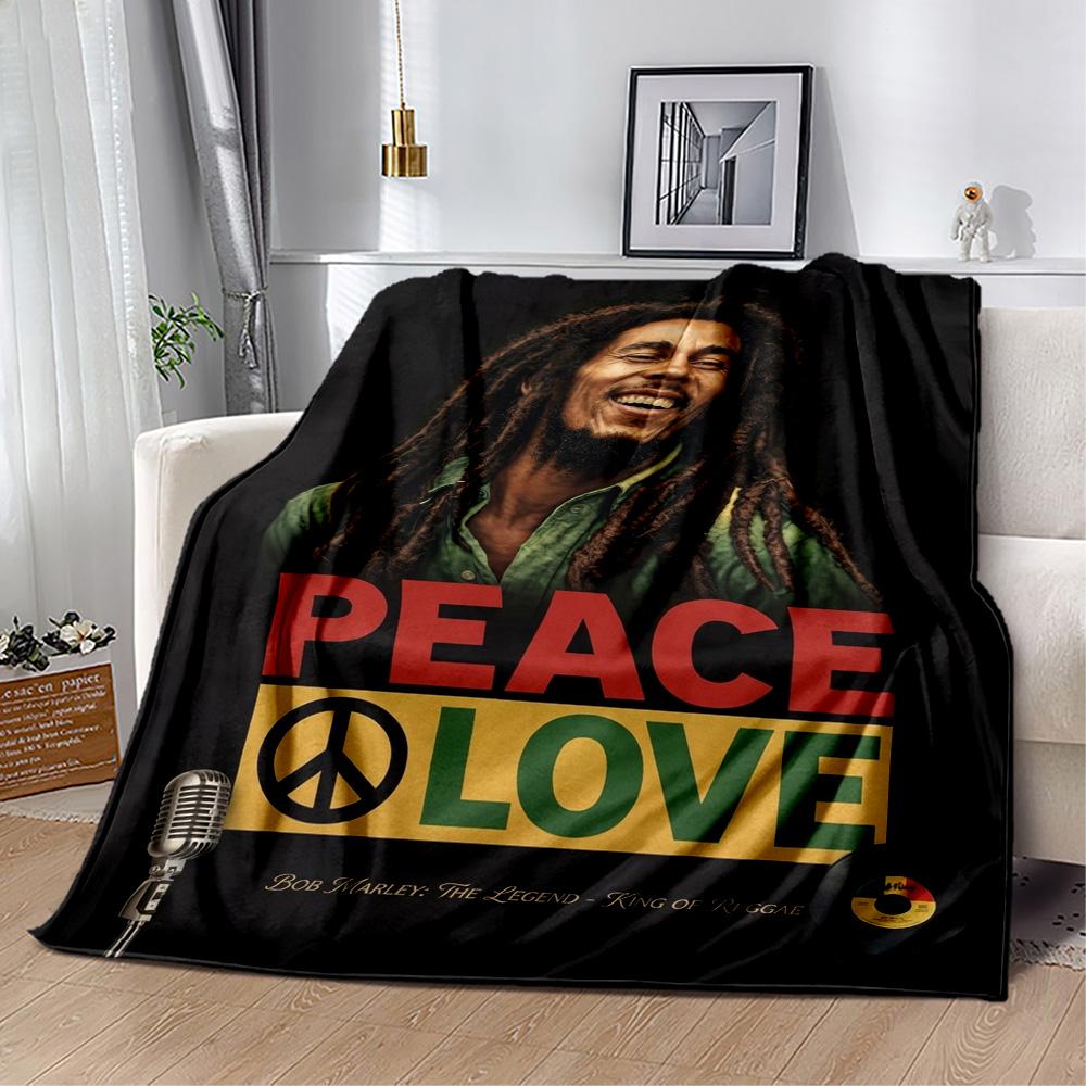 Bob Marley Reggae Legend Blanket Warmthful Decor Suitable For Office Chair Picnics Seaside Four Seasons Universal Stylish Decor