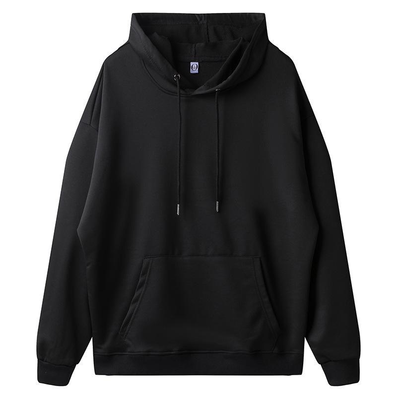 Unisex Thin Hooded Pullovers: Solid Color Sweatshirts, Sportswear, Group Apparel, Customizable with Logo for Spring and Autumn.