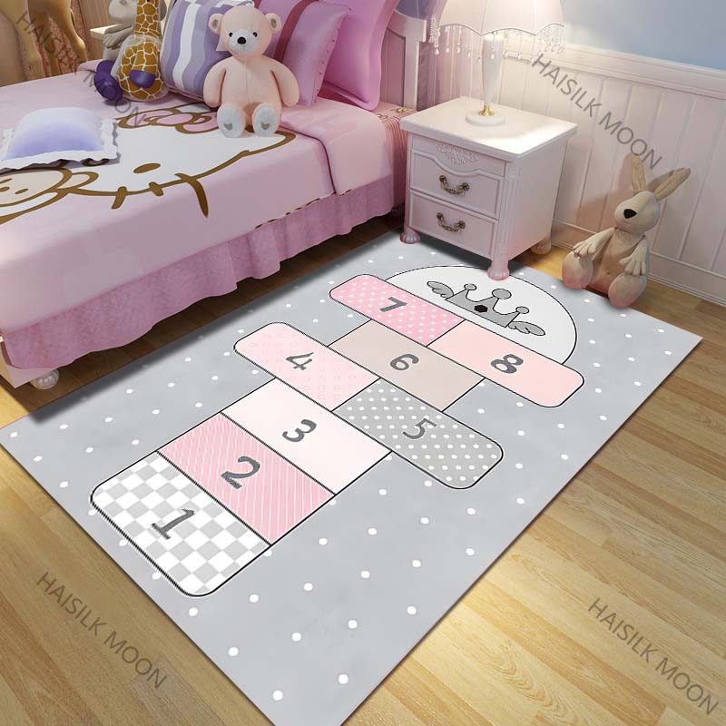 1 Stück Cartoon Hüpfspiel Spielteppich für Wohnzimmer Schlafzimmer Sofa Fußmatte Heimdekor Rutschfeste Bodenmatte Große Größe Luxusgeschenke