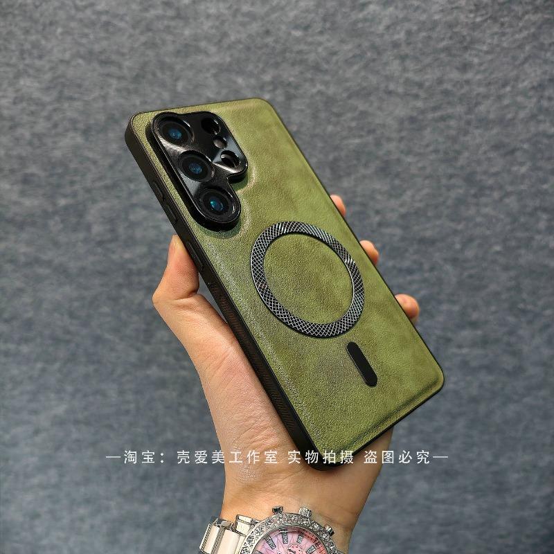Magnetic Case For Samsung Galaxy S26 Ultra Case PU Silicone leather Hard Phone Back Cover Protection Shell Shockroof Bumper