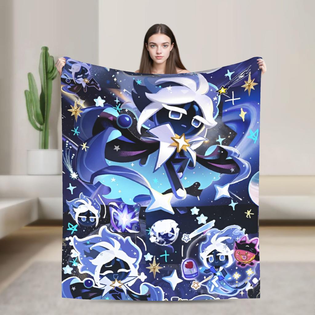 Cookie Run Kingdom Pure Vanilla Cookie Flannel Throw Blanket  for Bedspreads Knitted Blanket Office Super Soft Breathable