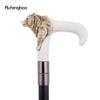 Silver Resin Bear Head White Walking Cane Fashion Decorative Steel Stick Gentleman Elegant Cosplay Cane Knob Crosier 92cm