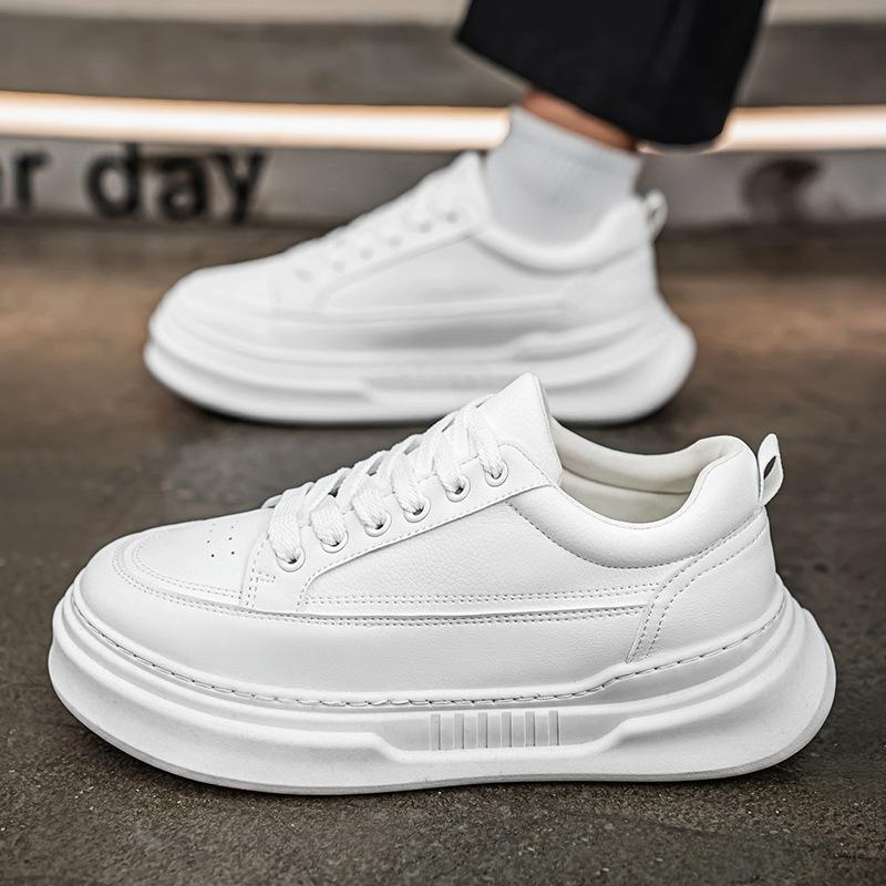 

Big head wide last classic versatile spring little white shoes 2025 thick sole heightening lace-up wear-resistant sports men s casual shoes 45