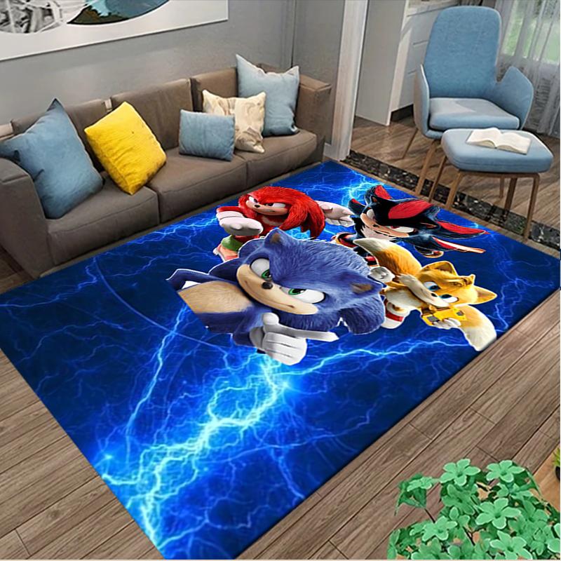 1pc SONIC Rug, Digital Printed Home Chair Sofa Mat, Durable Office Area Carpet, Beautiful Festival Decorations