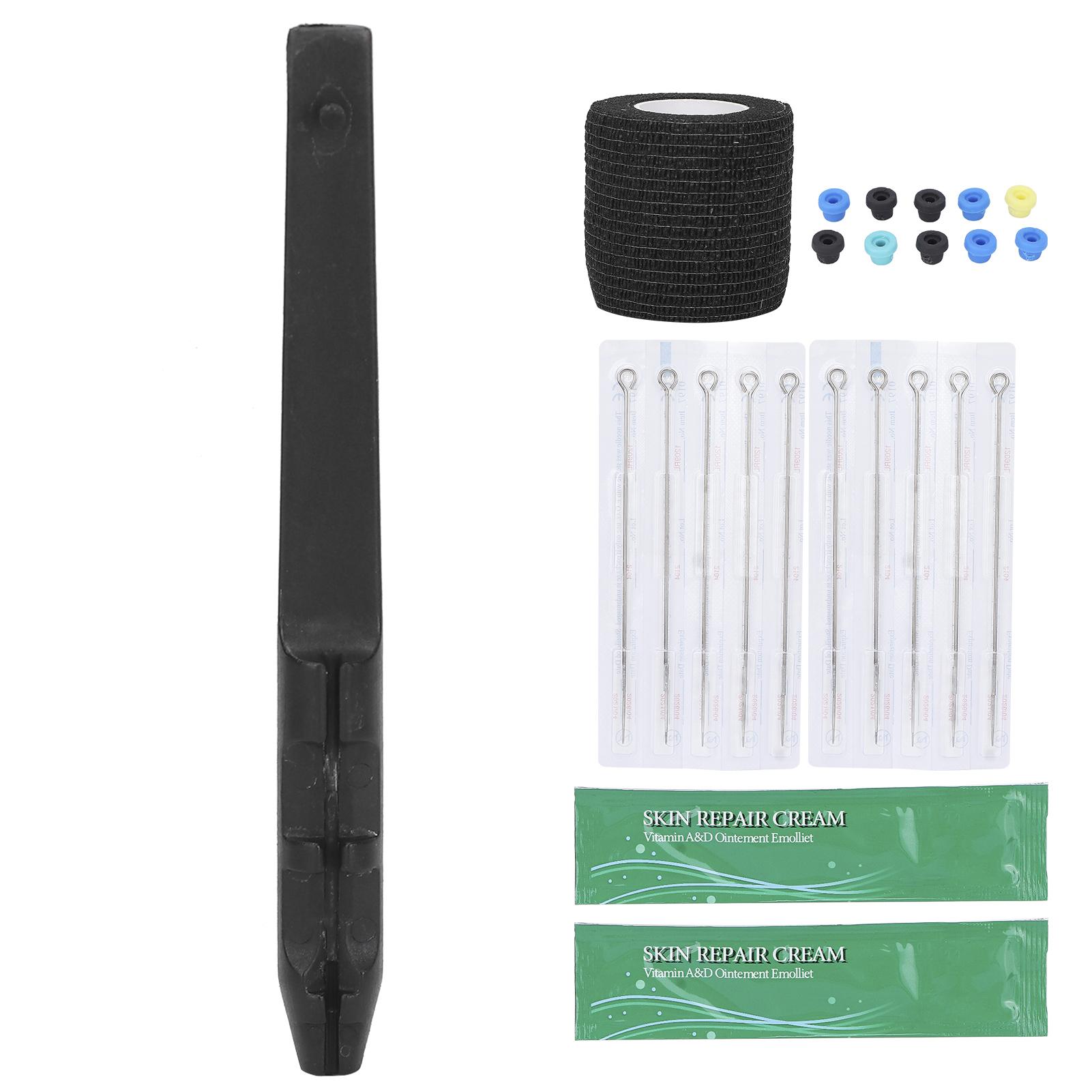 Professional Hand Stick Tattoo Kit DIY Tattoo Needle Tool Kit Tattoo Pen Supply Black 9RL