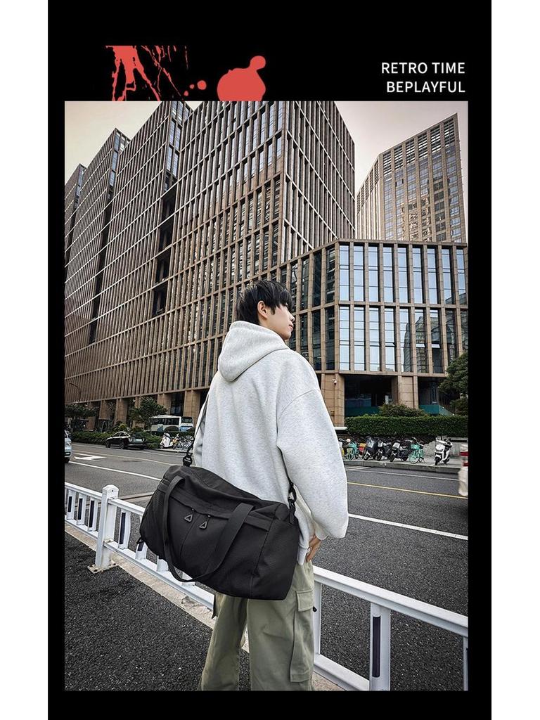 Unisex Crossbody Sports Bag with Dry/Wet Compartments, Large-Capacity Travel Duffel for Short Trips