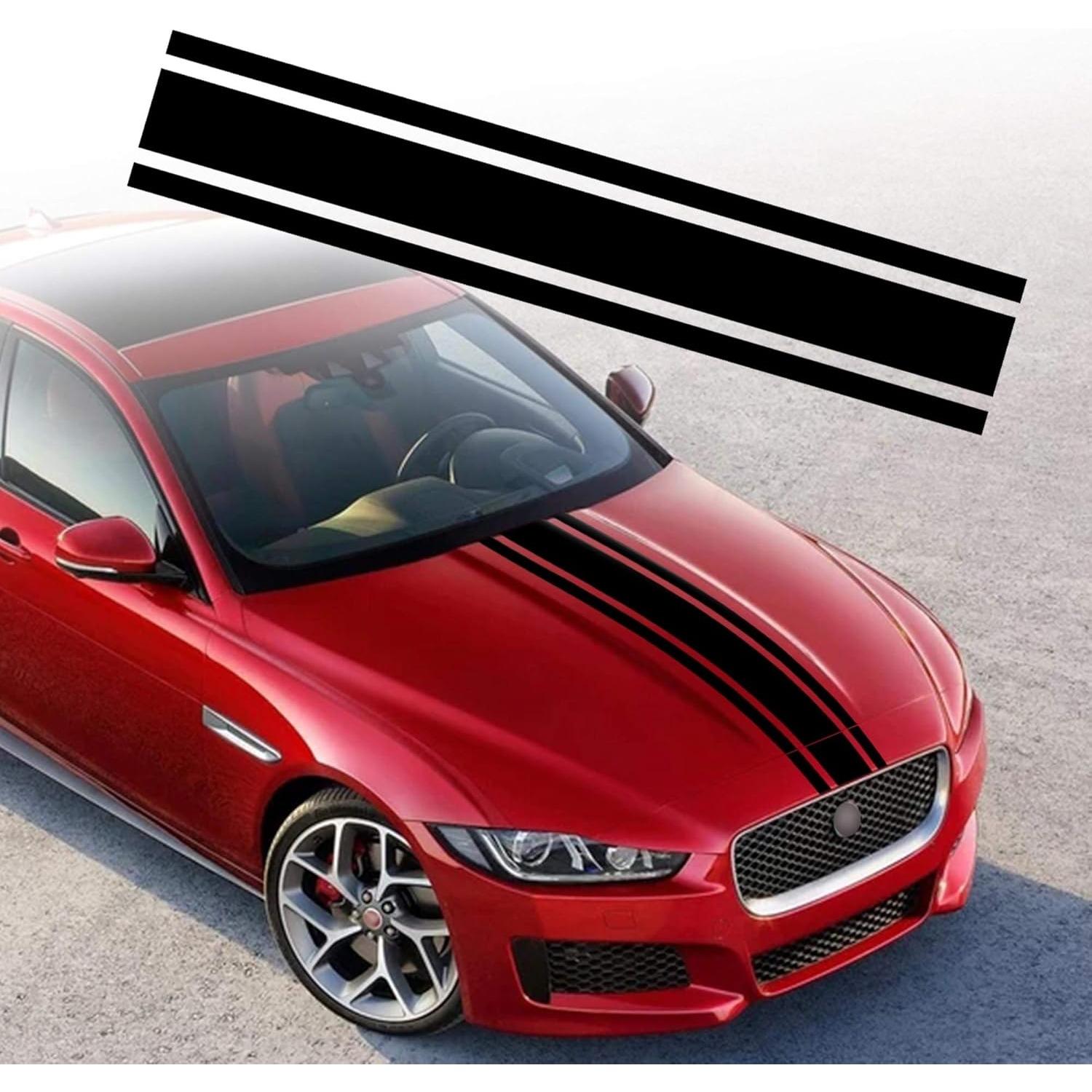 49 x 8.7 Car Hood Stripe Sticker Auto Racing Body Side Stripe Decal Skirt Roof Hood Bumper Stripe Decal Vinyl Modified Stripe Decal Decoration чёрный