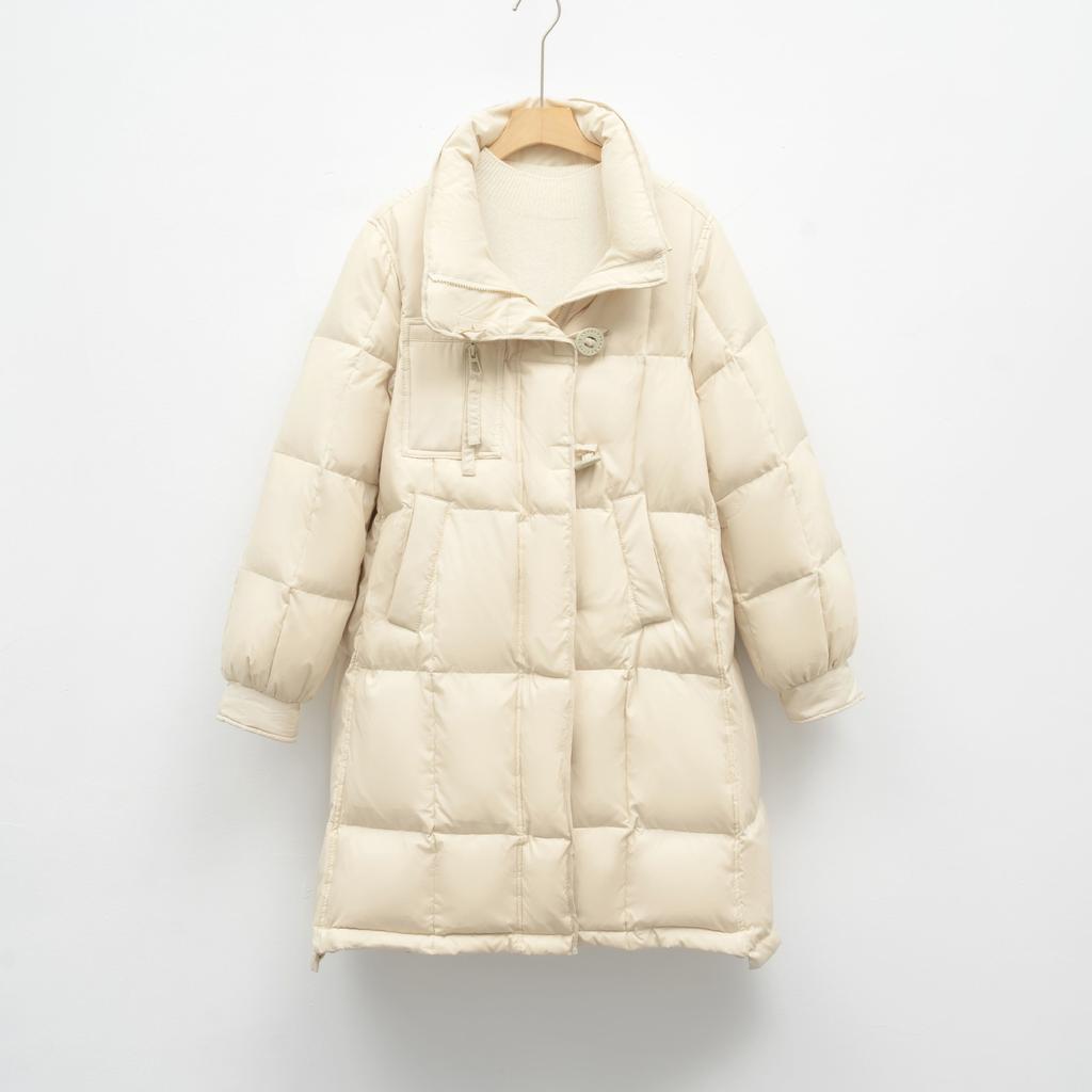 Solid color Korean hooded down jacket women's loose new winter long thickened coat tide