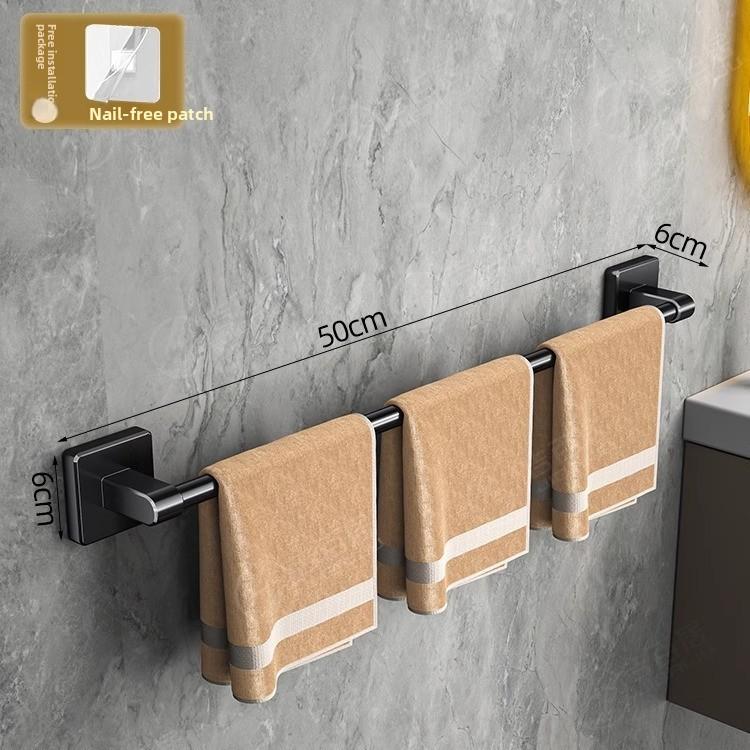 

Настенная полка для туалета без отверстий 50cm single pole чёрный