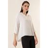 Bluzka Ayrobin z dekoltem polo i rękawami 3/4