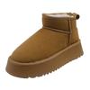 Women's Winter Suede Fleece-Lined Short Boots - Thick Sole, Warm, Fashionable, Casual, Trendy Cotton Boots.