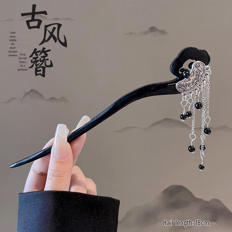 Traditional Sandalwood Hairpin for Chinese Cheongsam & Hanfu Updo