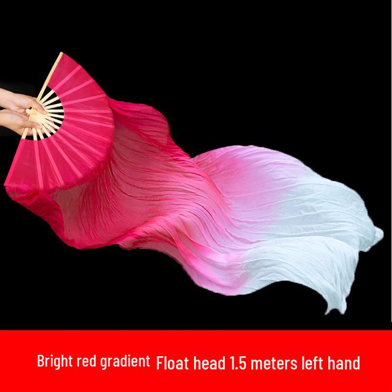 

Двусторонний длинный шелковый танцевальный веер со стримером для выступлений в стиле янгко и на площади