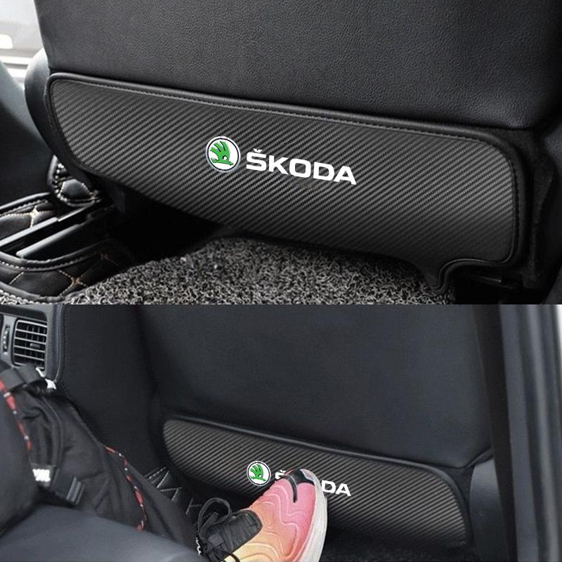 rkwcr1 1PCS Car Anti-dirty Pad Seat Back Protective Mat Anti Kick Pad For Skoda Octavia Superb Rapid Kodiaq Karoq Fabia Kamiq Enyaq