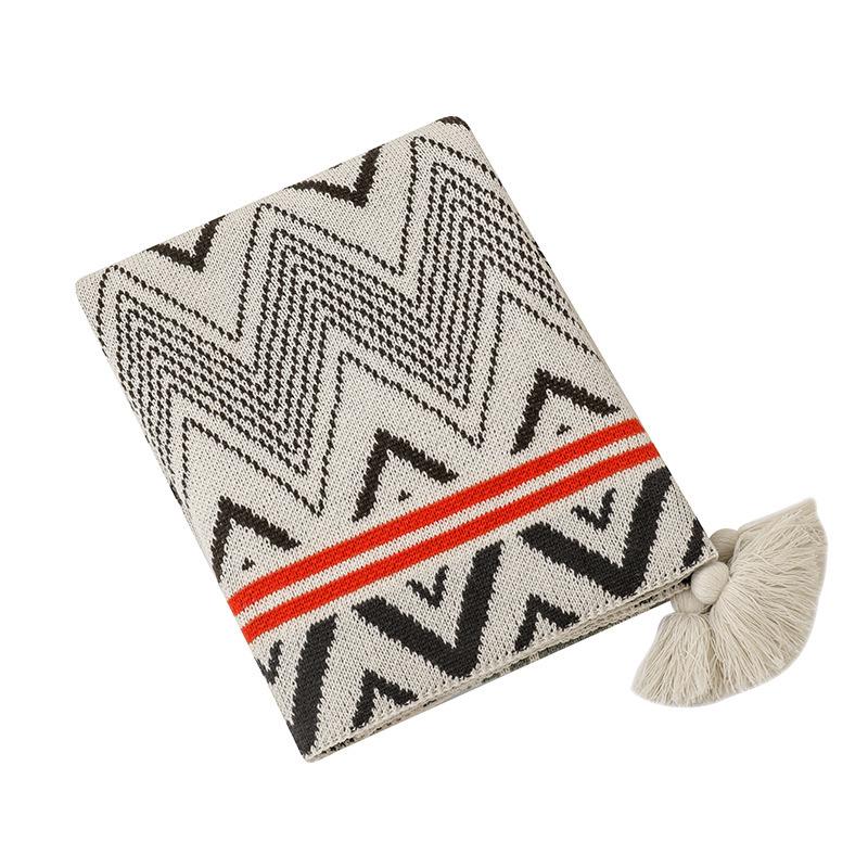 Boho Breeze Acrylic Throw Blanket Decorative Sofa Cover Blanket Thick Winter Small Bed Tail Throw Blanket Cozy Home Nap Blanket