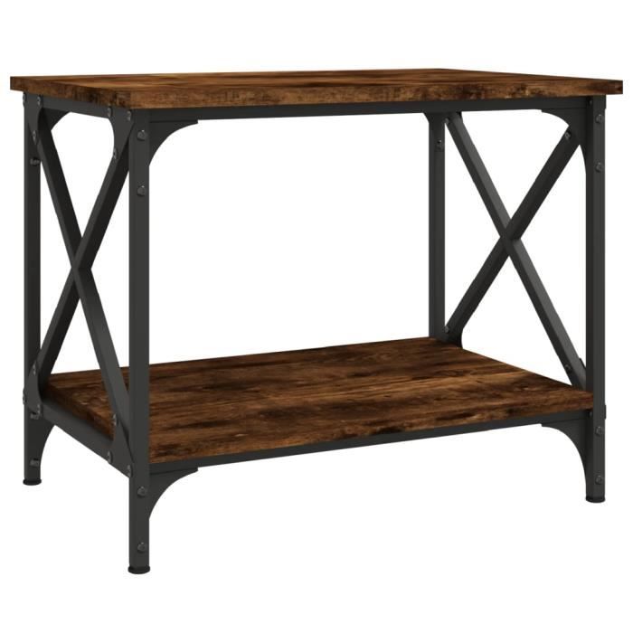 823329 vidaXL Table d'appoint Chêne fumé 55x38x45 cm Bois d'ingénierie