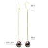 Earrings - Pearls & Colors - Tahitian Cultured Pearls 10-11 Mm Pears - Yellow Gold 375/1000 - AAA+ Quality - Woman