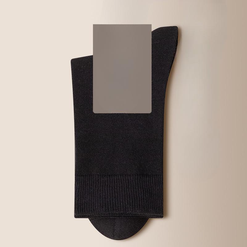 Men Autumn and Winter Cotton Pure Color Warm Breathable Long Socks