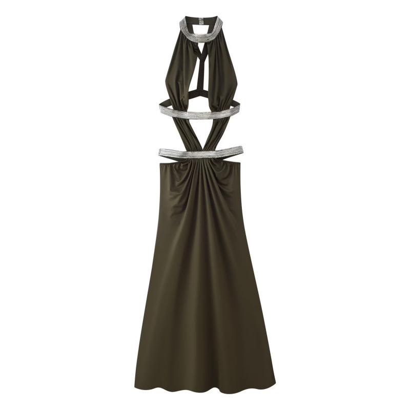 European and American Women s Fashion Hollow Sexy Slim Dress Medium