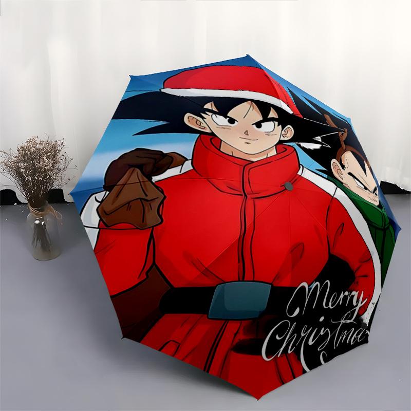 1pc Dragon Ball Christmas Goku and Vegeta Automatic Open/CloseUmbrella, Portable Compact Umbrella for Men & Women I032