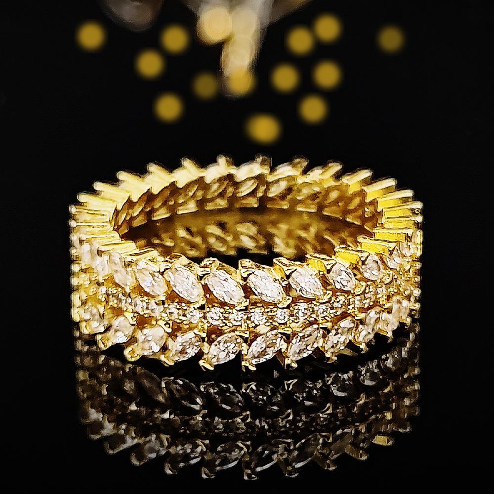 

Роскошное кольцо Лист ивы , не тускнеющее - Холодный стиль R7035 Size 5 золотой