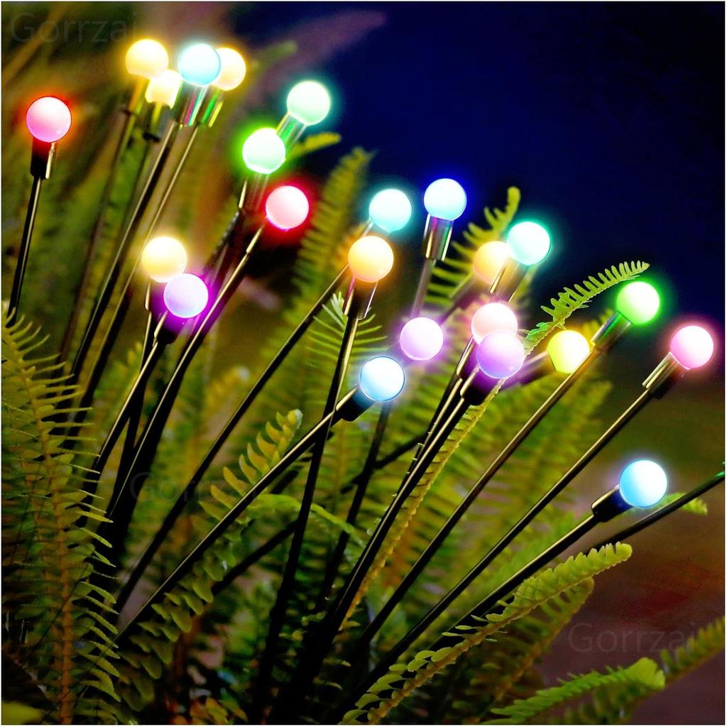 Solar Garden Firefly Lamp Swaying Lights Starburst Landscape Path Waterproof Outdoor Solar Powered Lawn Pathway Yard Patio