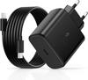 Carregador rápido USB-C de 45W com cabo Tipo-C de 2 metros, Para Samsung Galaxy S25/S24/S23/S22/S21 Ultra/S20