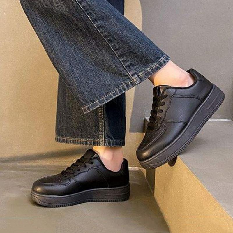 Spring/Autumn Round Head Thick Bottom Anti Slip Casual Sports Shoes Fashion New Style Breathable Elegant Flat Shoes for Women