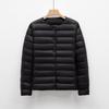Lightweight Women's Short Crew Neck Down Jacket Liner Autumn Winter New Simple Warm Coat Solid Color Long Sleeve Down Inner Jacket