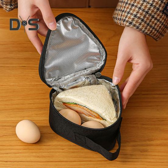 Lunch Bag Snack Organizer with Handle Easy To Clean Waterproof Stain-Resistant Triangular Food Grade Aluminum Lining Lunch Bag