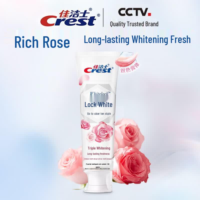 Отбеливающая зубная паста Crest Rose с минеральной солью