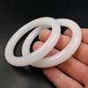 Grade A Xinjiang White Jade Round Bangle - Versatile Women's Calcite Jade Bracelet
