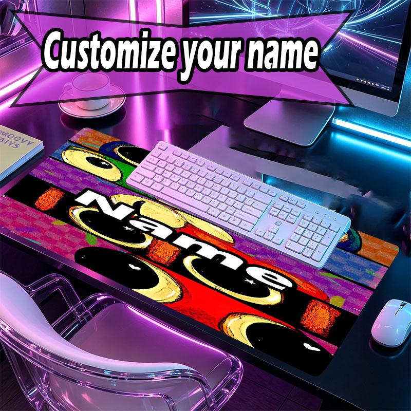 Custom Name Personalized Game Rainbow Friends Pattern Mousepad, Laptop PC Desk Mat, Decorative Desk Mat for Home Keyboard Pad Gift