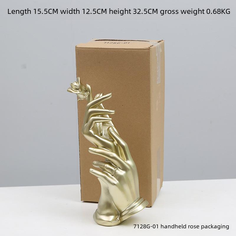 Resin Rose Handheld Ornament Contemporary Decor For Wine Cabinet Living Room