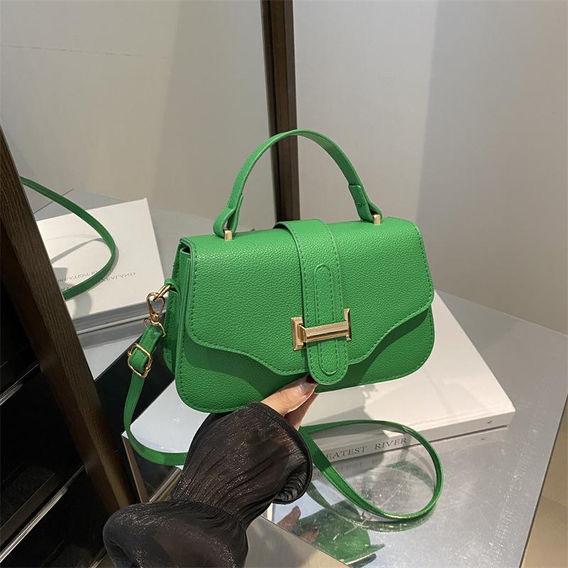 Foreign style casual and simple 2025 fashion new texture solid color retro trend single shoulder portable crossbody small square bag woman