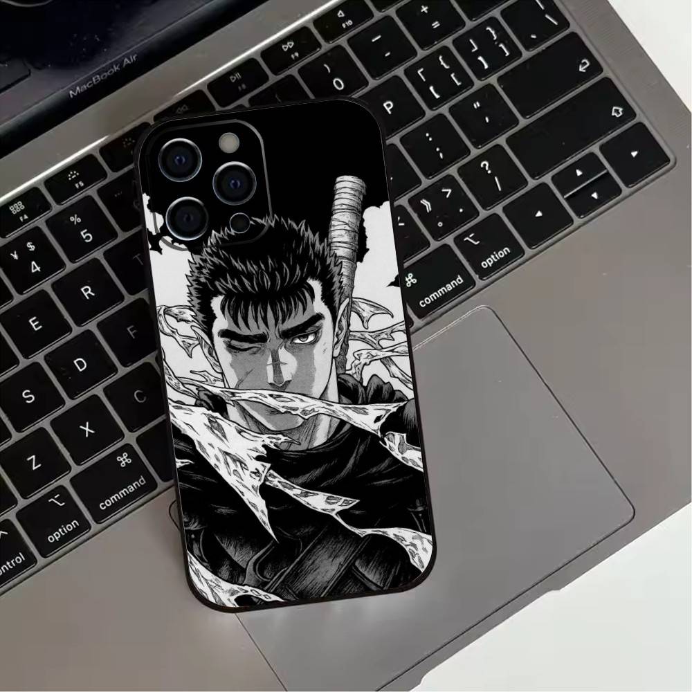 Anime 12B-Berserk G-Buts Phone Case For iPhone17,16,15,14,13,12,11 Plus,Pro Max Soft Black Cover