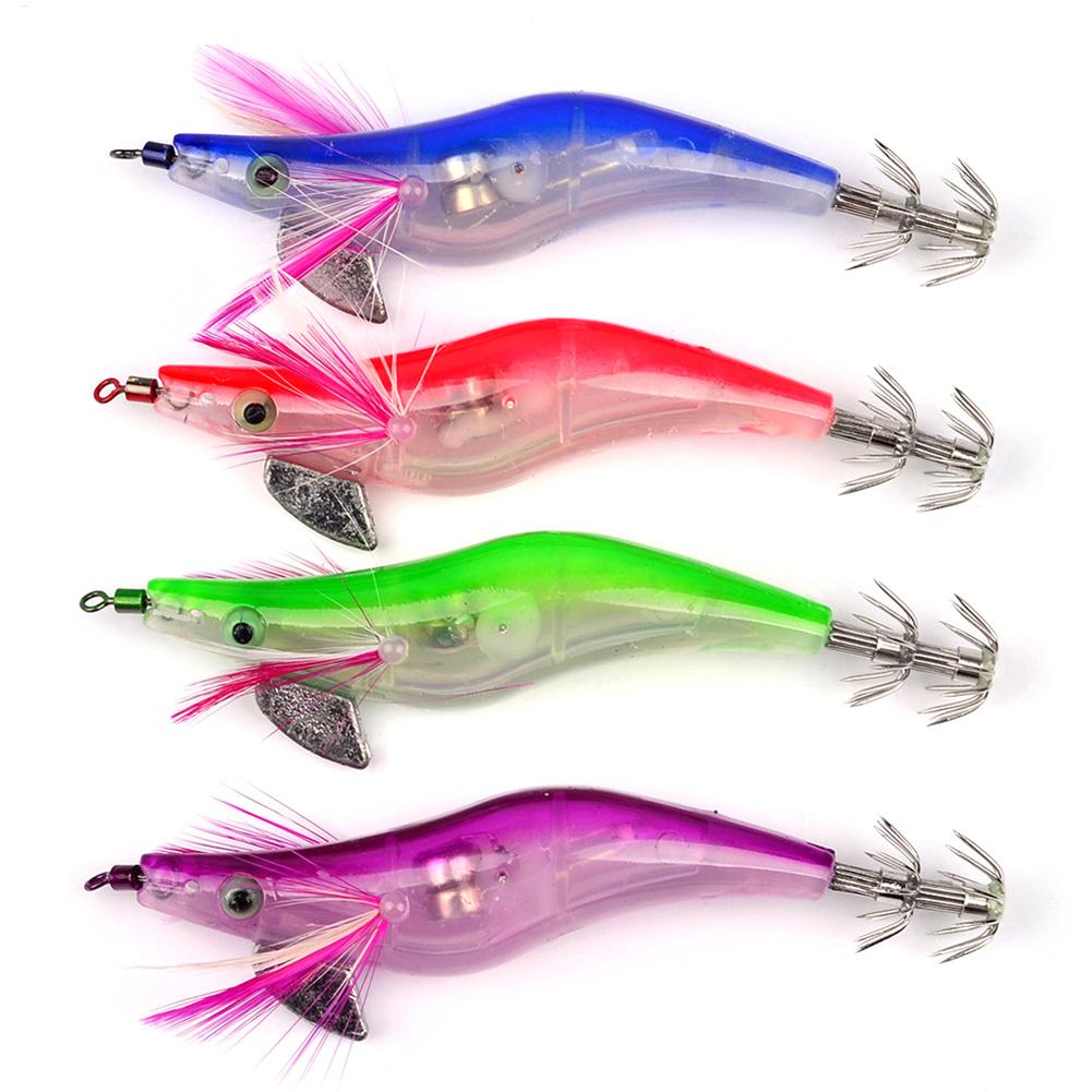 1pc Electronic Flashing LED Fishing Lure In Water Tackle Tool Luminous Squid Jig Shrimp Bait Night Fishing Lure