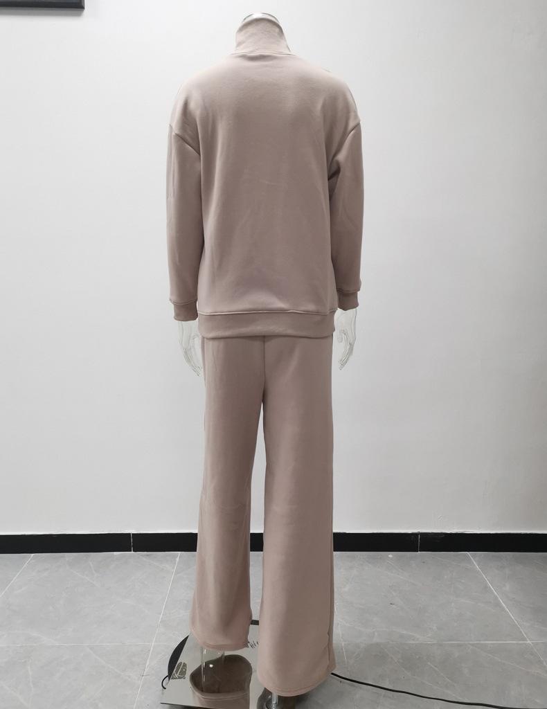Autumn/Winter European & American Women's Knit Lace-up Casual Two-Piece Set