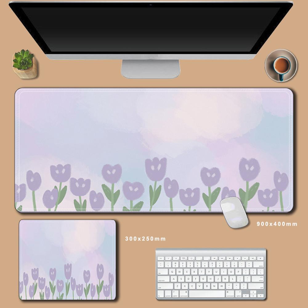 Flower Large Mouse Pad XXL Small Fresh Mousepad Cartoon Office Desk Pads Rubber Anti Slip Carpet Computer Office Accessories