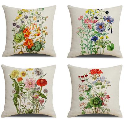 Home Decor Colorful Floral Pattern Throw Pillow Covers Pattern Cushion Cover Suitable for Sofa Bedroom Car Pillow Cover