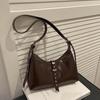 Autumn Vintage PU Hobos Shoulder Bags for Women Versatile Belt Design Ladies Crossbody Bag Simple Solid Color Female Handbags