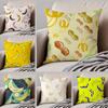 Pastoral Simple Handdrawn Banana Cushion Cover Throw Pillow Cover Hidden Button Durable Polyester Chair Cushion