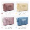 Striped Quilted Velvet Cosmetic Clutch Toiletry Bag - Autumn/Winter Edition
