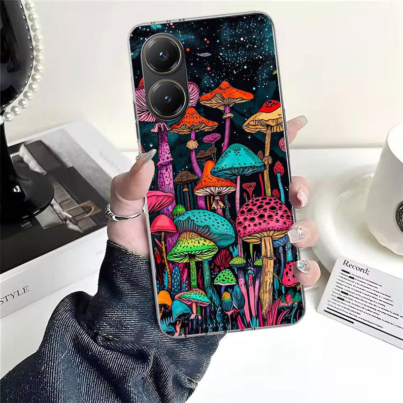 Colorful Mushroom Soft Phone Case For Xiaomi Redmi 15C 15 13C 13 Poco X5 X6 X7 F7 Ultra M7 12C 12 10 10C 9C 9A 9T 9 Fundas Poco